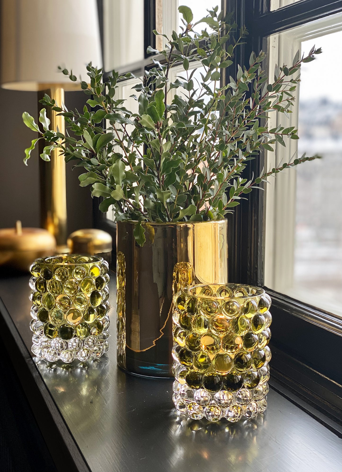 HURRICANE LAMP BOULE, Olive