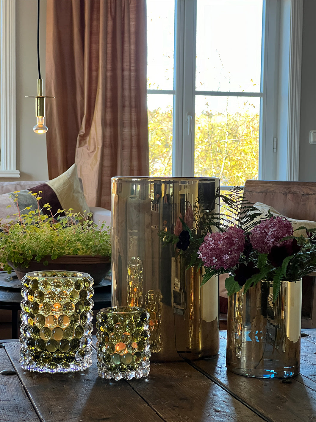 HURRICANE LAMP BOULE LARGE, Olive Windlicht