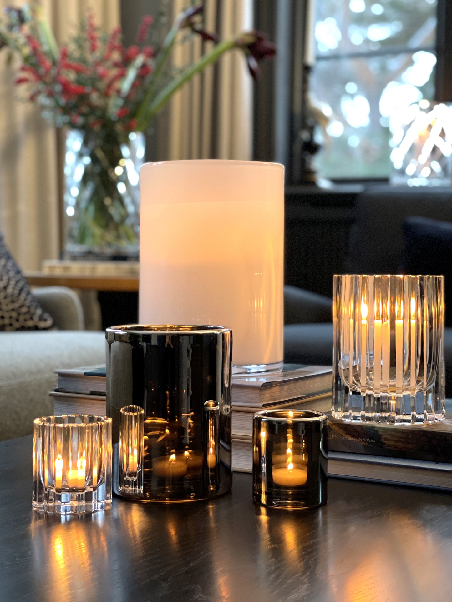 HURRICANE LAMP MEDIUM, Silver Ljuslykta