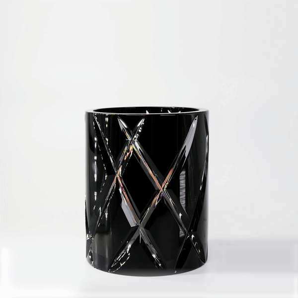 HURRICANE CRYSTAL LAMP MEDIUM, Black Ljuslykta