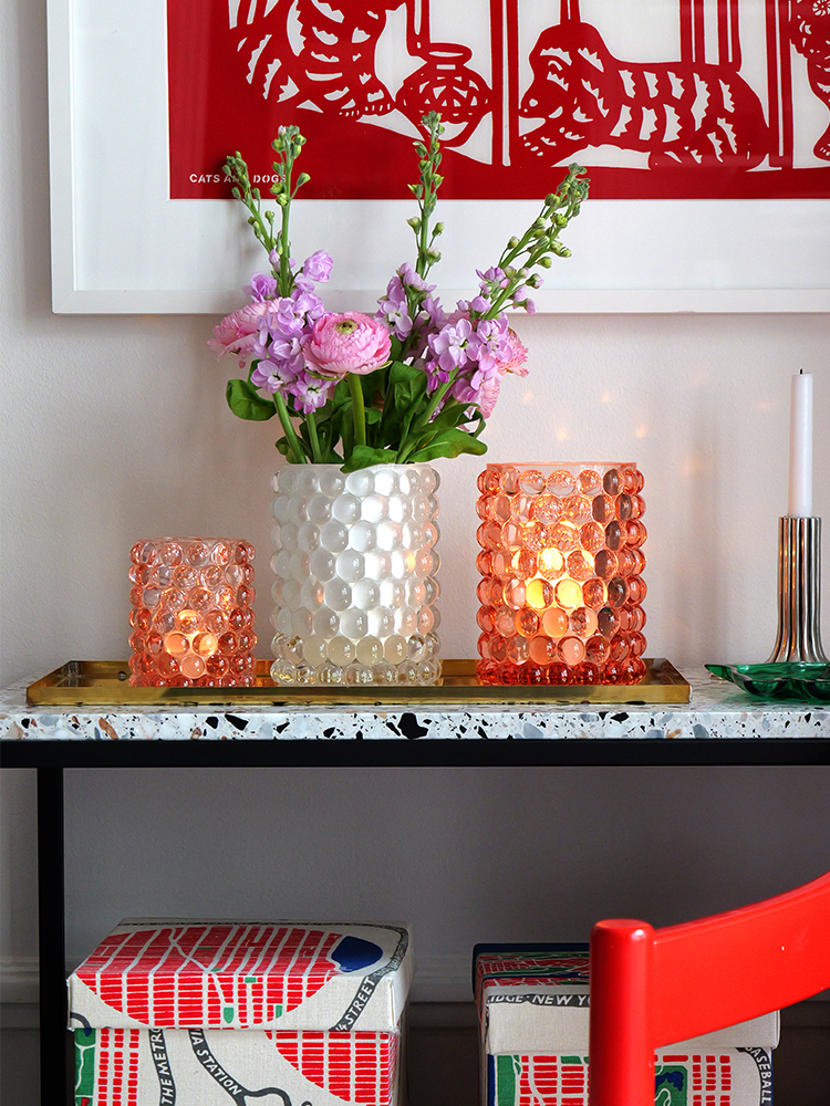 HURRICANE LAMP BOULE LARGE, Rosé Ljuslykta