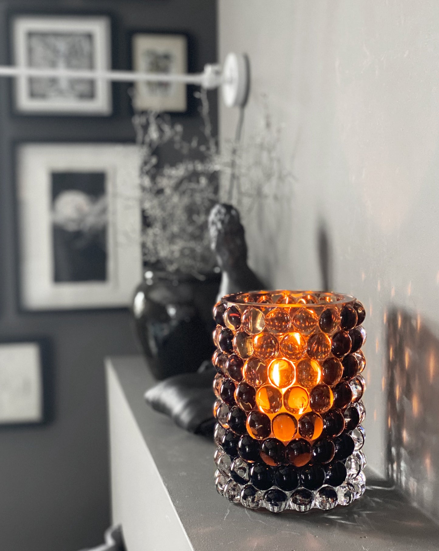 HURRICANE LAMP BOULE LARGE, Tobacco