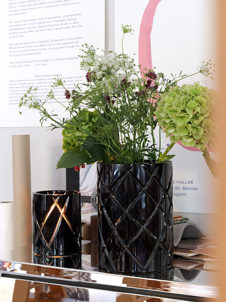 HURRICANE CRYSTAL LAMP MEDIUM, Black