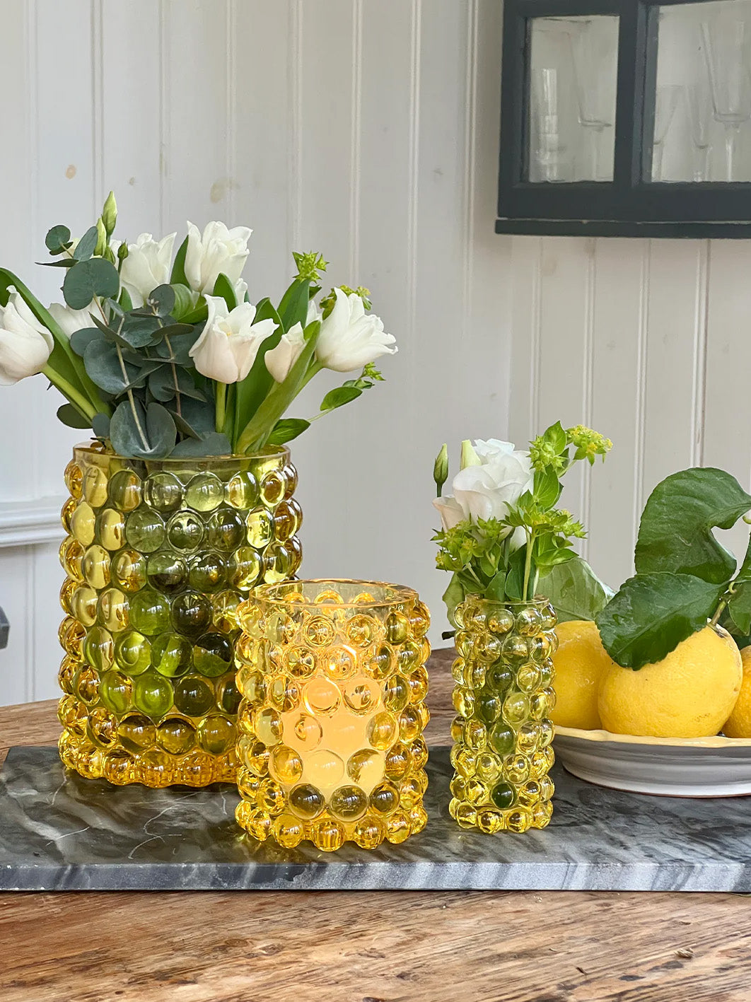 HURRICANE LAMP BOULE, Limone