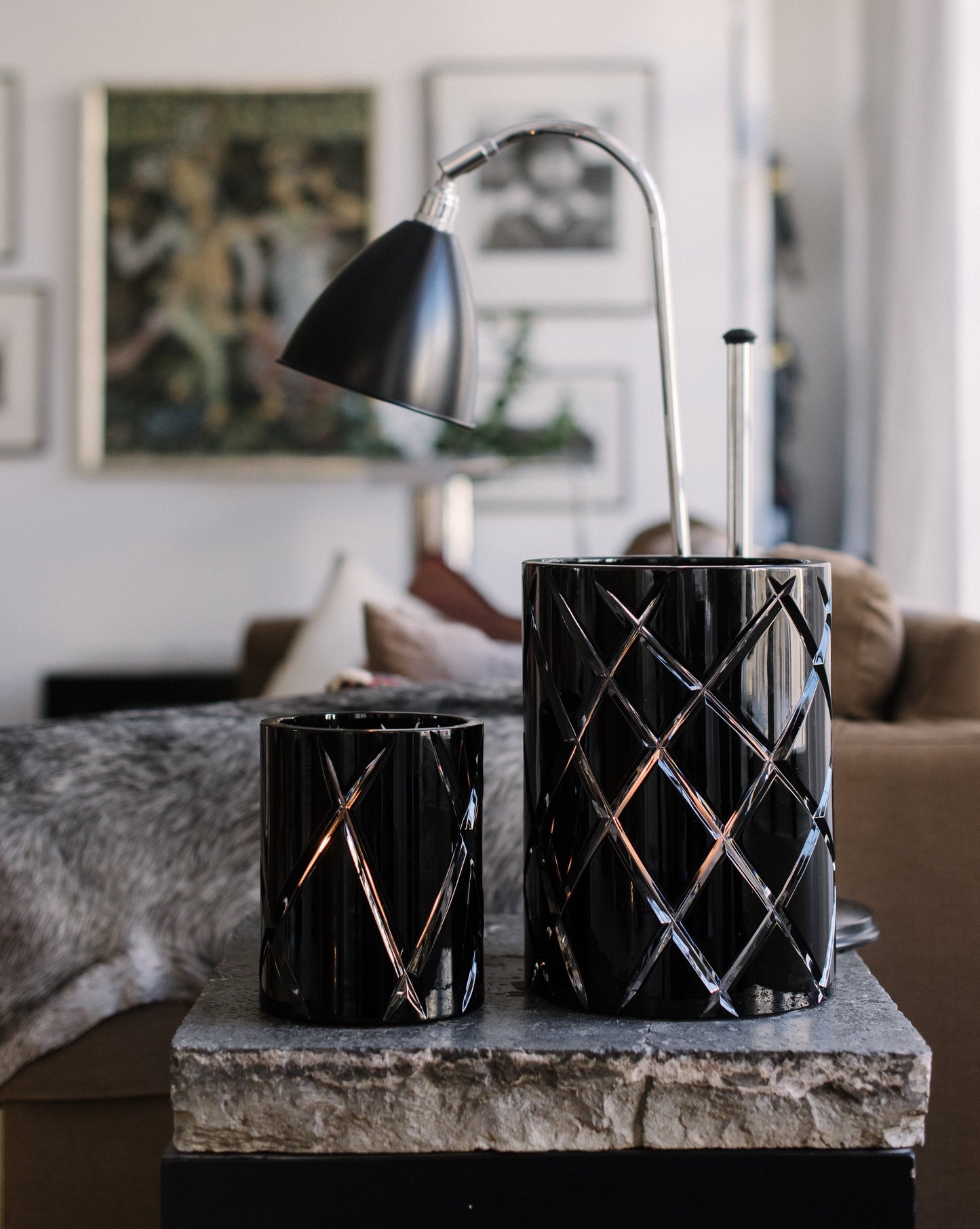 HURRICANE CRYSTAL LAMP MEDIUM, Black Skogsberg&Smart