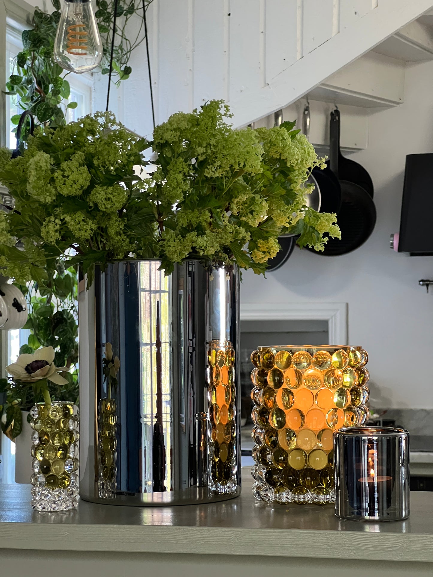 HURRICANE LAMP SMALL, Silver Windlicht