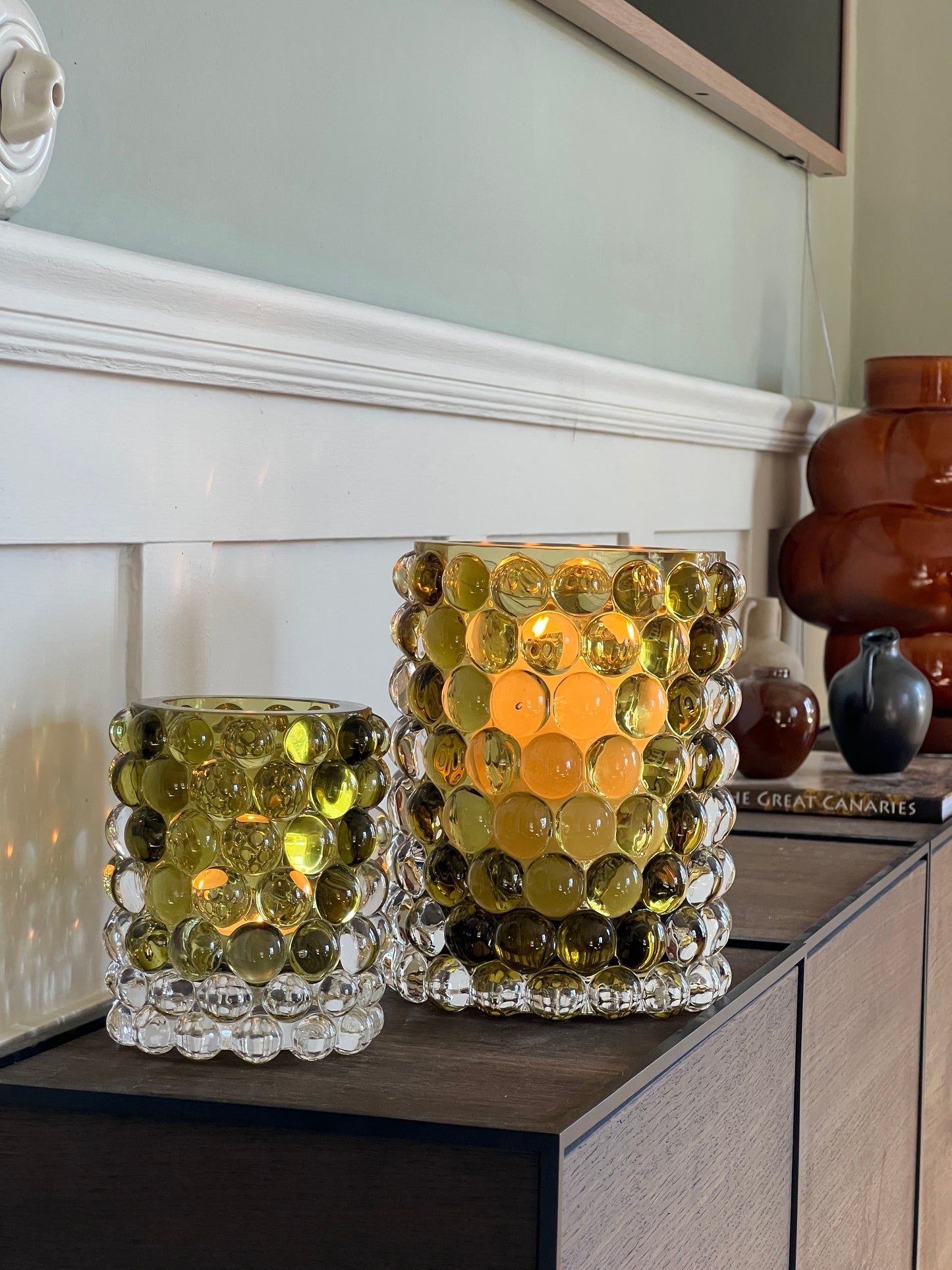 HURRICANE LAMP BOULE LARGE, Olive